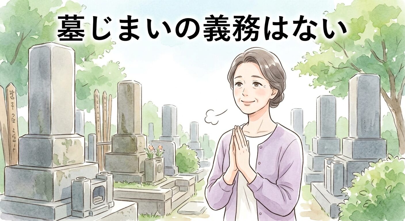 相続放棄しても墓じまいをする義務はないことを表したイラスト