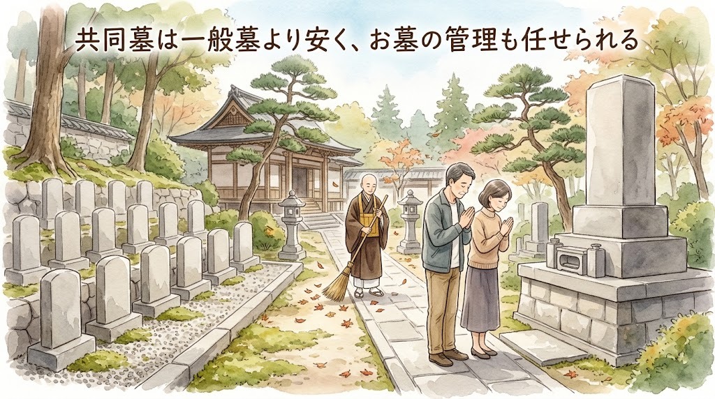 共同墓は一般墓より安く、お墓の管理も任せられる