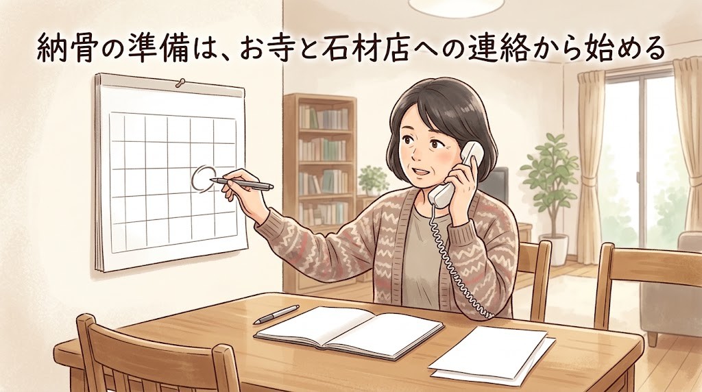 納骨の準備は、お寺と石材店への連絡から始める