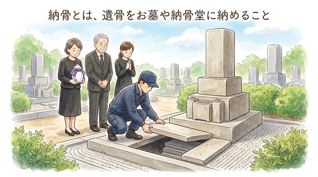 納骨とは、遺骨をお墓や納骨堂に納めること