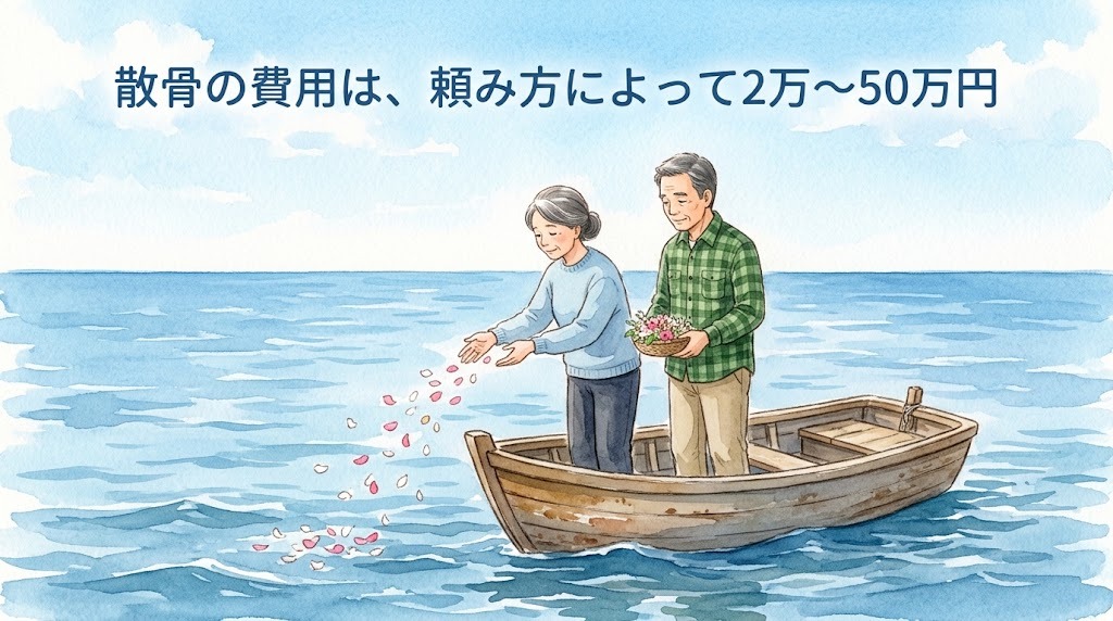散骨の費用は、頼み方によって2万〜50万円