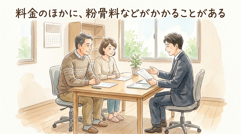 料金のほかに、粉骨料などがかかることがある