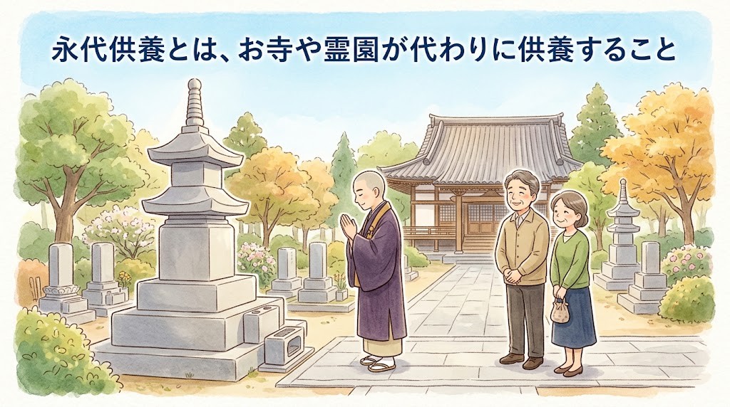 永代供養とは、お寺や霊園が代わりに供養すること