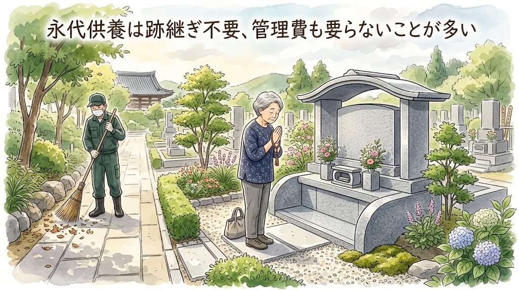 永代供養は跡継ぎ不要、管理費も要らないことが多い
